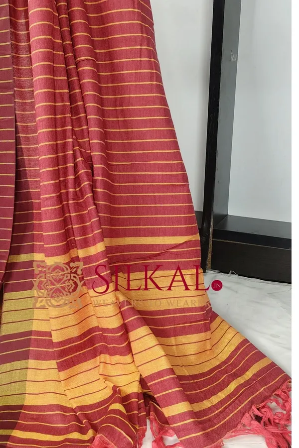 Ilkal_Handloom_Mercerised_Cotton_Stripe_Saree_SKL03416