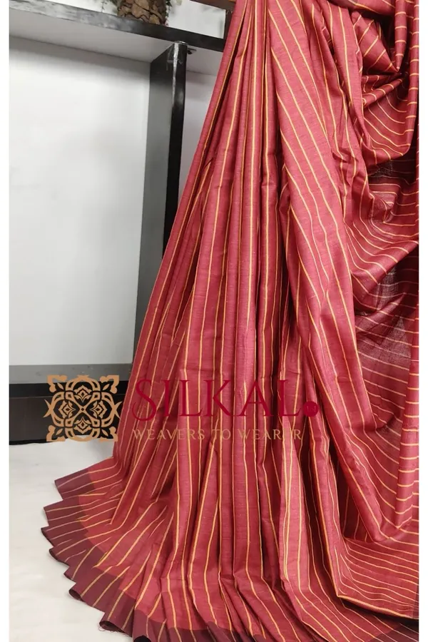 Ilkal_Handloom_Mercerised_Cotton_Stripe_Saree_SKL03416