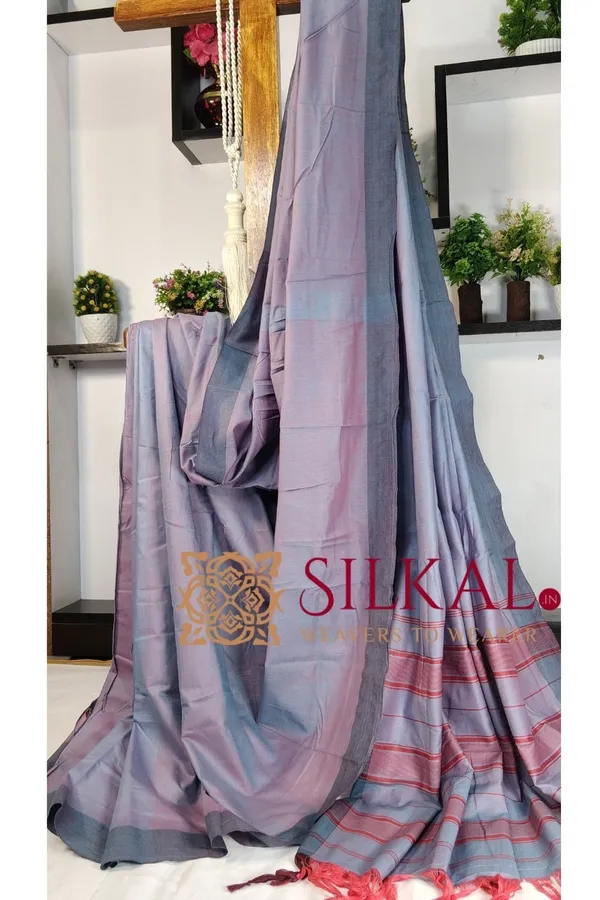 Ilkal_Handloom_Mercerised_Cotton_Stripe_Saree_SKL03460