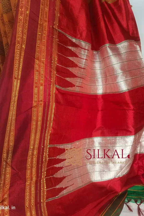 Ilkal_Handloom_Print_Viscose_Silk_Gayatri_Border_Saree_Code-_SKL1770