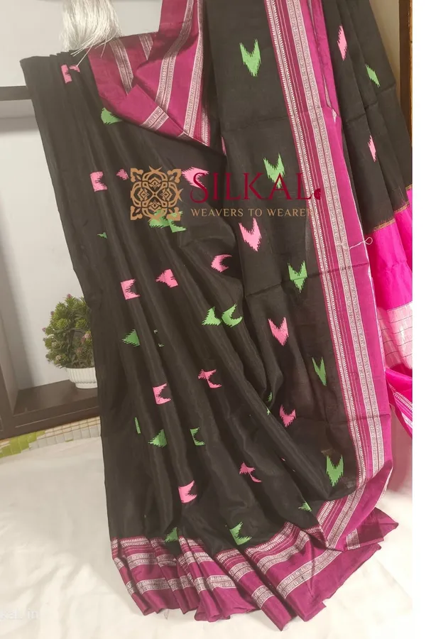 Ilkal_Handloom_Print_Viscose_Silk_Gayatri_Border_Saree_Saree_Code-_SKL1467