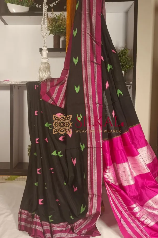Ilkal_Handloom_Print_Viscose_Silk_Gayatri_Border_Saree_Saree_Code-_SKL1467