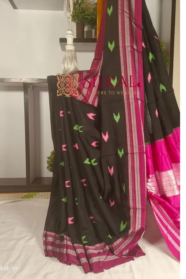 Ilkal_Handloom_Print_Viscose_Silk_Gayatri_Border_Saree_Saree_Code-_SKL1467