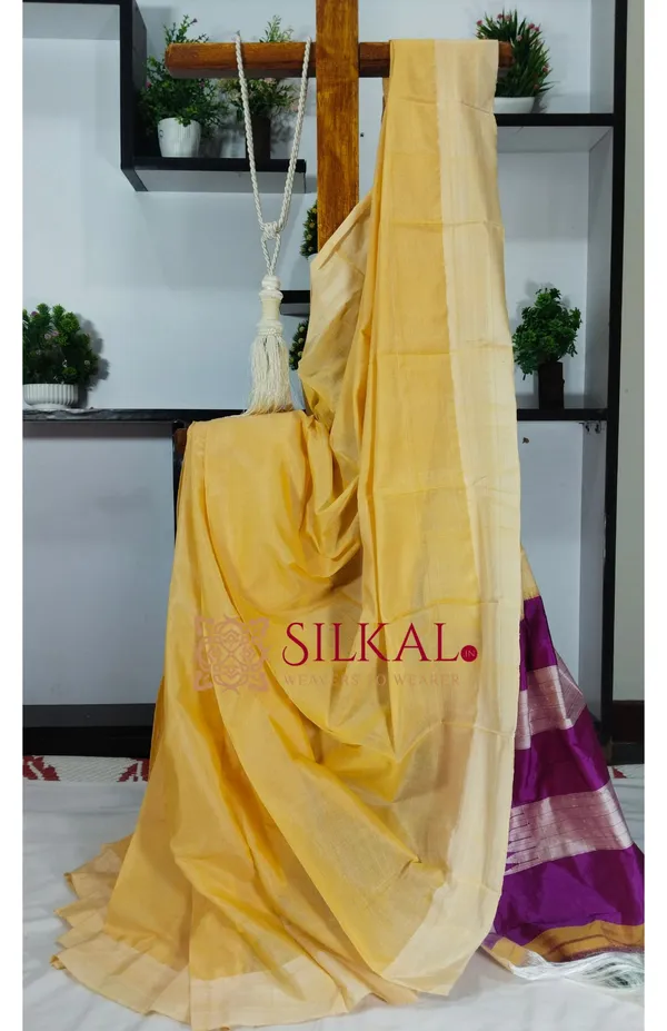 Ilkal_Handloom_Viscose_Cotton_Silk_Chikki_Paras_Border_Saree_SKL03359