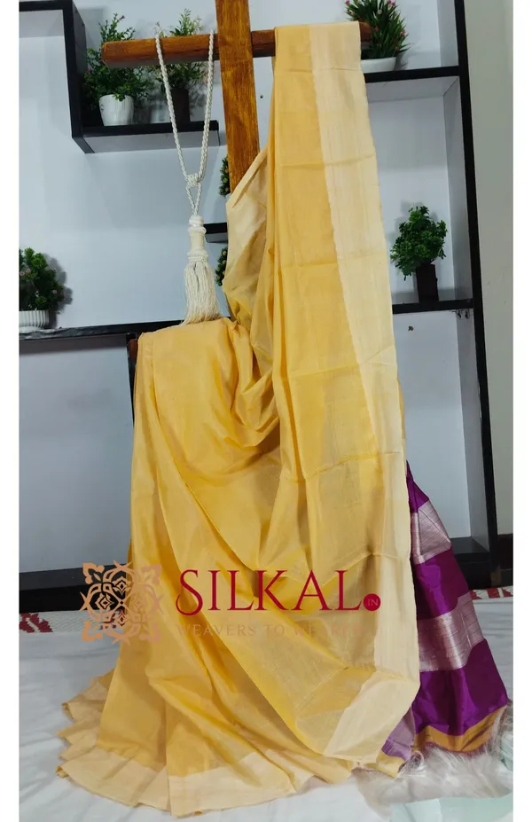 Ilkal_Handloom_Viscose_Cotton_Silk_Chikki_Paras_Border_Saree_SKL03359