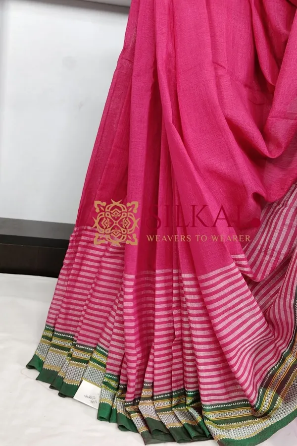 Ilkal_Handloom_Viscose_Cotton_Silk_Chikki_Paras_Border_Saree_SKL03616