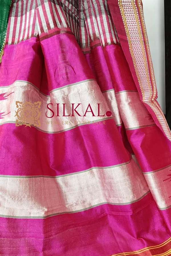 Ilkal_Handloom_Viscose_Cotton_Silk_Chikki_Paras_Border_Saree_SKL03619