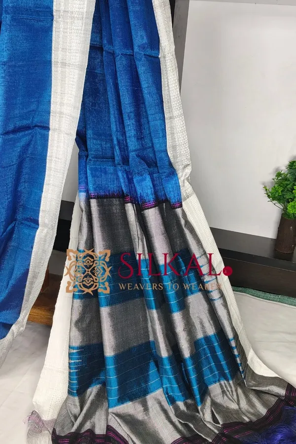 Ilkal_Handloom_Viscose_Cotton_Silk_Chikki_Paras_Border_Saree_SKL03697