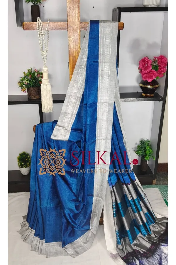 Ilkal_Handloom_Viscose_Cotton_Silk_Chikki_Paras_Border_Saree_SKL03697
