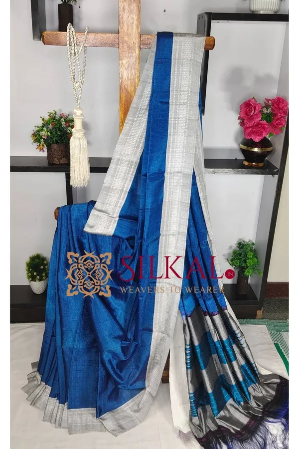 Ilkal_Handloom_Viscose_Cotton_Silk_Chikki_Paras_Border_Saree_SKL03697