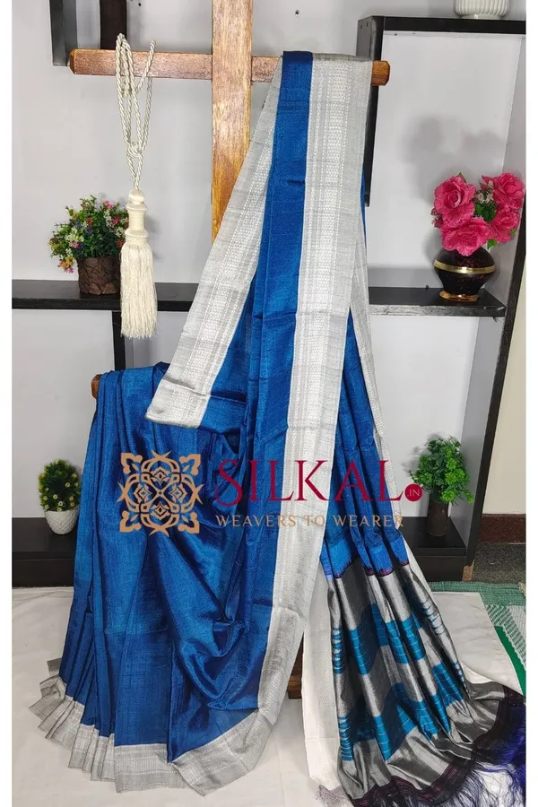 Ilkal_Handloom_Viscose_Cotton_Silk_Chikki_Paras_Border_Saree_SKL03697