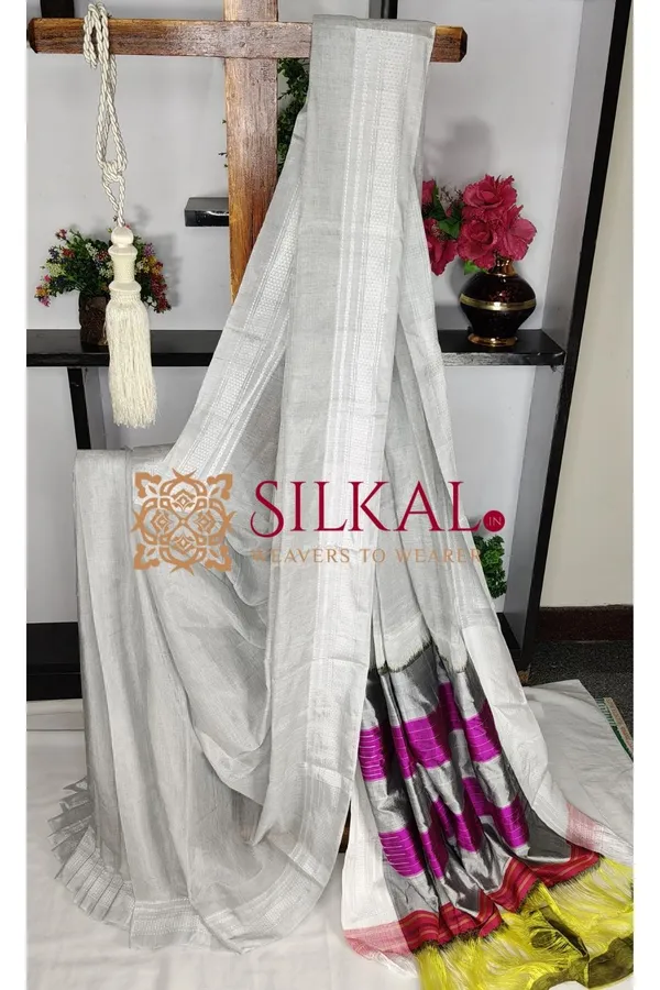 Ilkal_Handloom_Viscose_Cotton_Silk_Chikki_Paras_Border_Saree_SKL03763-1