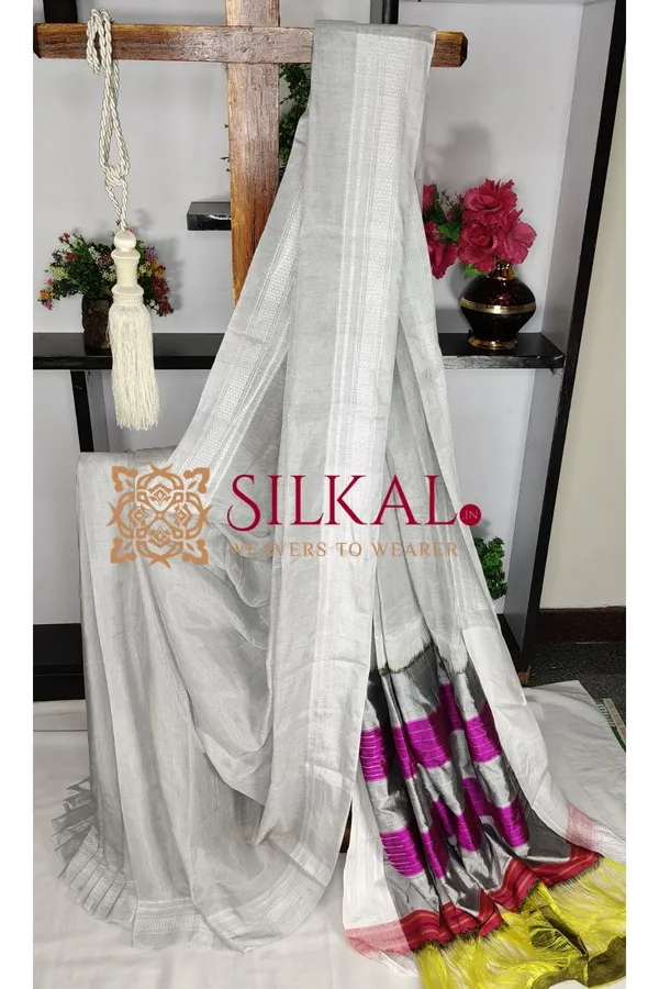 Ilkal_Handloom_Viscose_Cotton_Silk_Chikki_Paras_Border_Saree_SKL03763-1