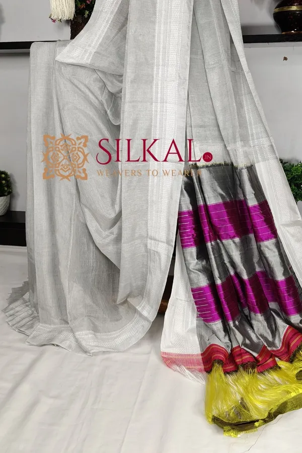 Ilkal_Handloom_Viscose_Cotton_Silk_Chikki_Paras_Border_Saree_SKL03763-1
