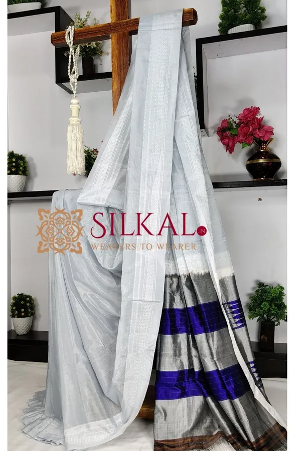 Ilkal_Handloom_Viscose_Cotton_Silk_Chikki_Paras_Border_Saree_SKL03764