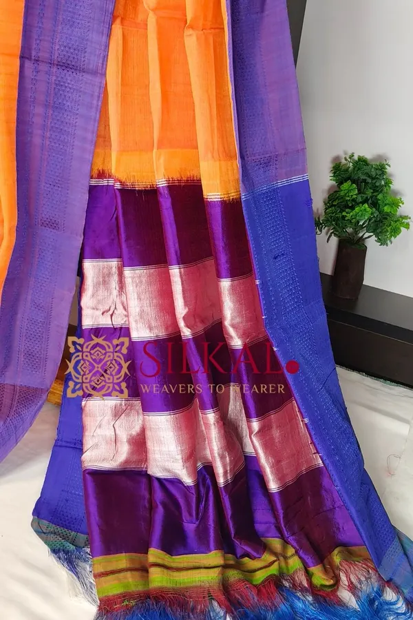 Ilkal_Handloom_Viscose_Cotton_Silk_Chikki_Paras_Border_Saree_SKL03832