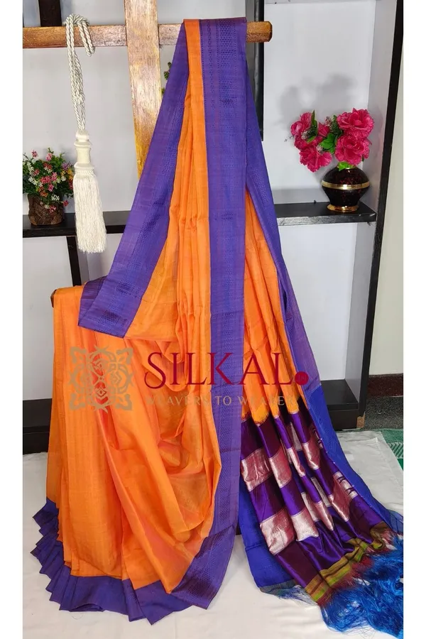 Ilkal_Handloom_Viscose_Cotton_Silk_Chikki_Paras_Border_Saree_SKL03832
