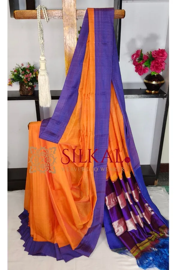 Ilkal_Handloom_Viscose_Cotton_Silk_Chikki_Paras_Border_Saree_SKL03832