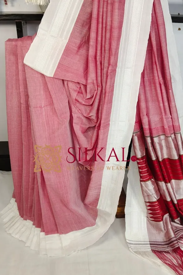 Ilkal_Handloom_Viscose_Cotton_Silk_Chikki_Paras_Border_Saree_SKL03842