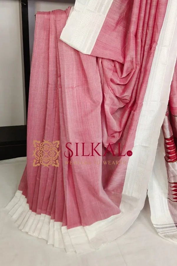 Ilkal_Handloom_Viscose_Cotton_Silk_Chikki_Paras_Border_Saree_SKL03842