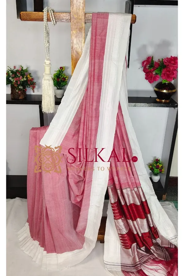 Ilkal_Handloom_Viscose_Cotton_Silk_Chikki_Paras_Border_Saree_SKL03842