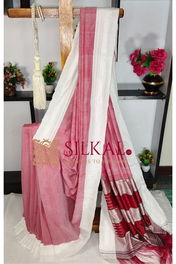 Ilkal_Handloom_Viscose_Cotton_Silk_Chikki_Paras_Border_Saree_SKL03842