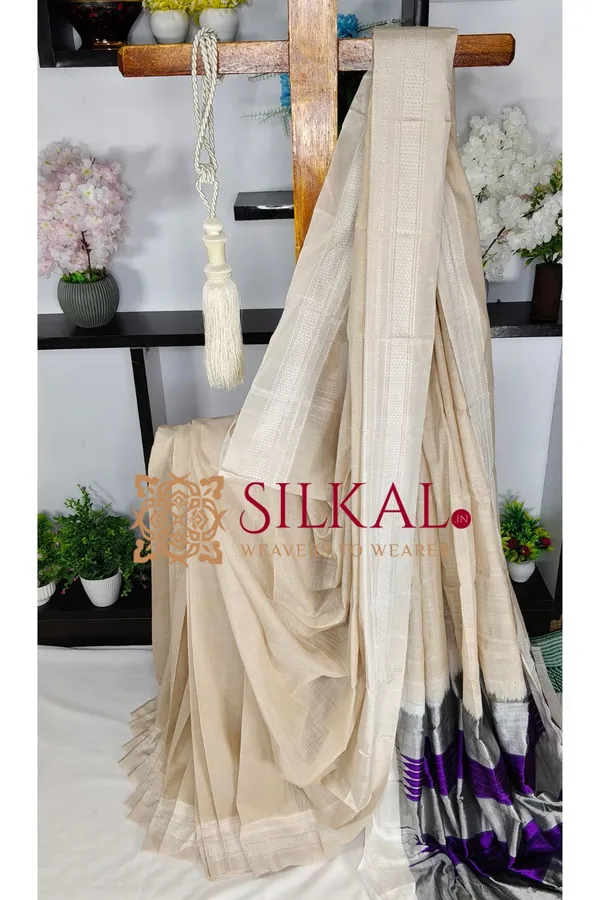 Ilkal_Handloom_Viscose_Cotton_Silk_Chikki_Paras_Border_Saree_SKL04074