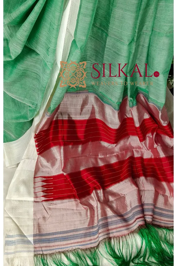 Ilkal_Handloom_Viscose_Cotton_Silk_Chikki_Paras_Border_Saree_SKL04222