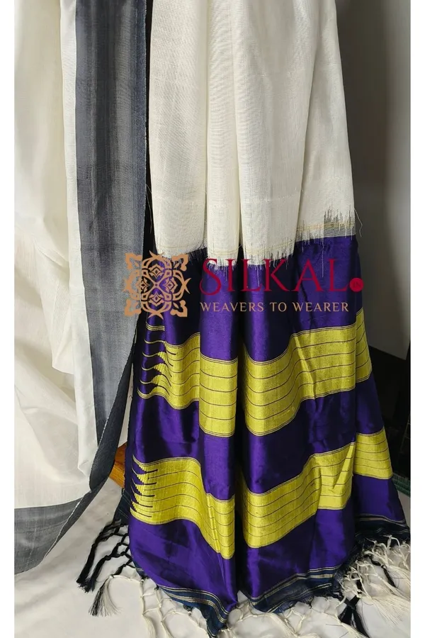 Ilkal_Handloom_Viscose_Cotton_Silk_Chikki_Paras_Border_Saree_SKL04224