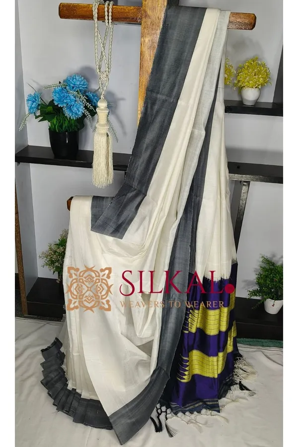 Ilkal_Handloom_Viscose_Cotton_Silk_Chikki_Paras_Border_Saree_SKL04224