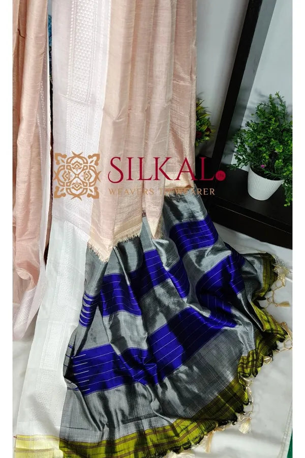 Ilkal_Handloom_Viscose_Cotton_Silk_Chikki_Paras_Border_Saree_SKL04225