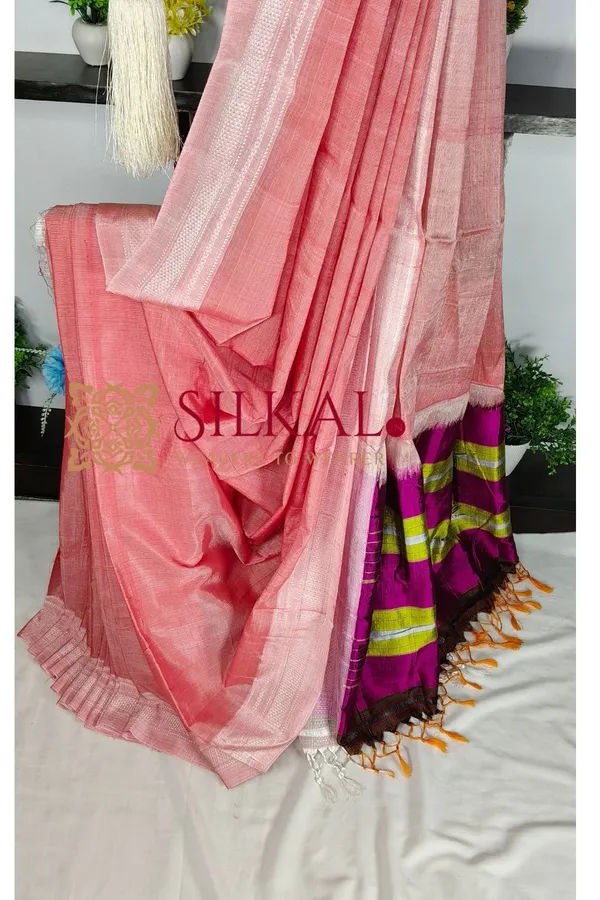 Ilkal_Handloom_Viscose_Cotton_Silk_Chikki_Paras_Border_Saree_SKL04226