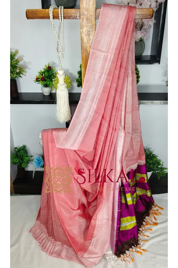 Ilkal_Handloom_Viscose_Cotton_Silk_Chikki_Paras_Border_Saree_SKL04226