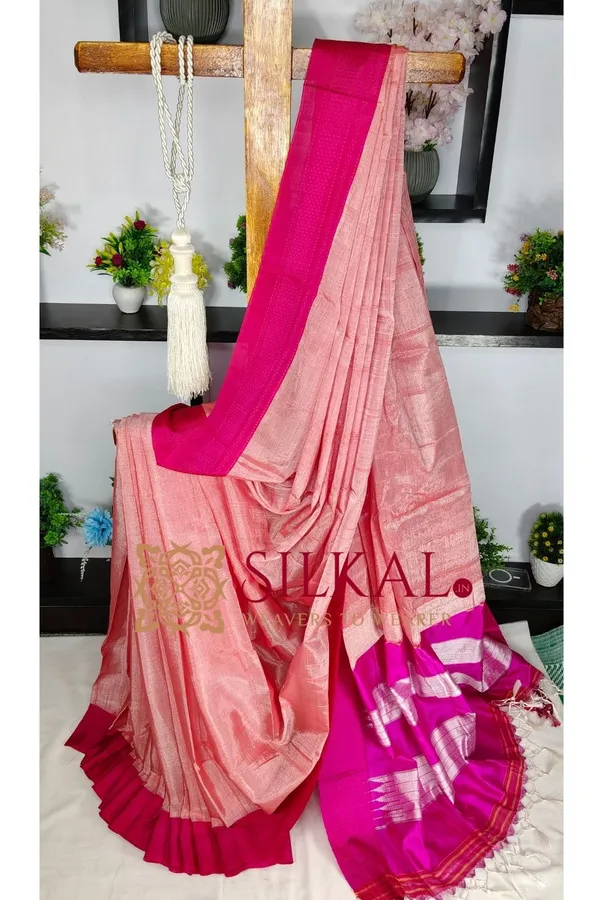Ilkal_Handloom_Viscose_Cotton_Silk_Chikki_Paras_Border_Saree_SKL04227