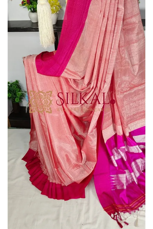 Ilkal_Handloom_Viscose_Cotton_Silk_Chikki_Paras_Border_Saree_SKL04227