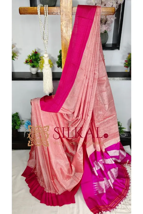 Ilkal_Handloom_Viscose_Cotton_Silk_Chikki_Paras_Border_Saree_SKL04227