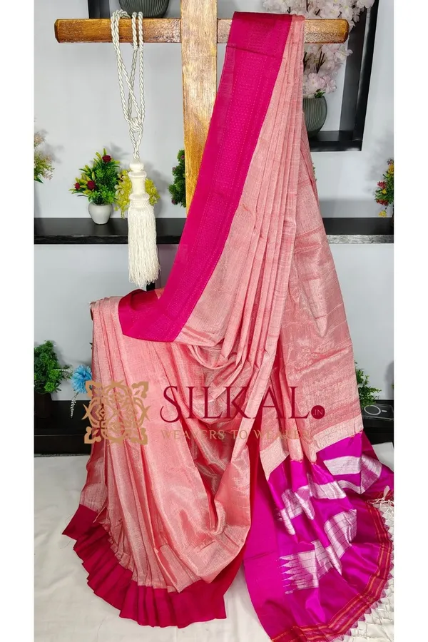 Ilkal_Handloom_Viscose_Cotton_Silk_Chikki_Paras_Border_Saree_SKL04227