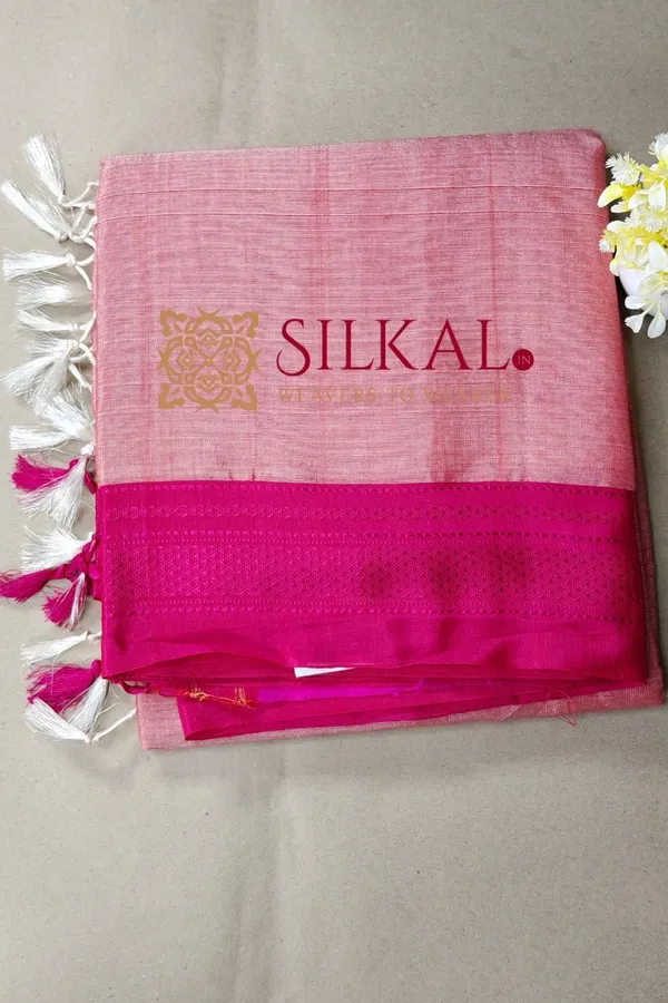 Ilkal_Handloom_Viscose_Cotton_Silk_Chikki_Paras_Border_Saree_SKL04227