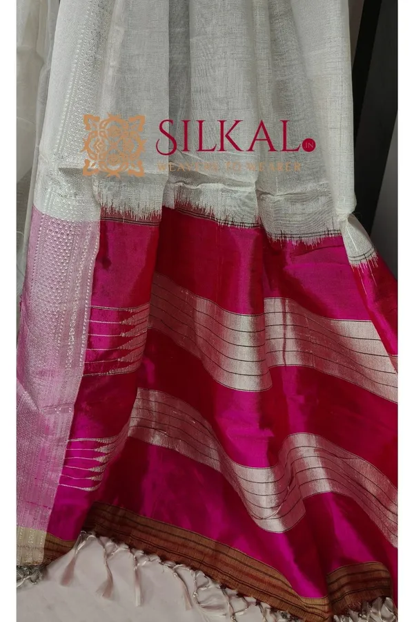 Ilkal_Handloom_Viscose_Cotton_Silk_Chikki_Paras_Border_Saree_SKL04228