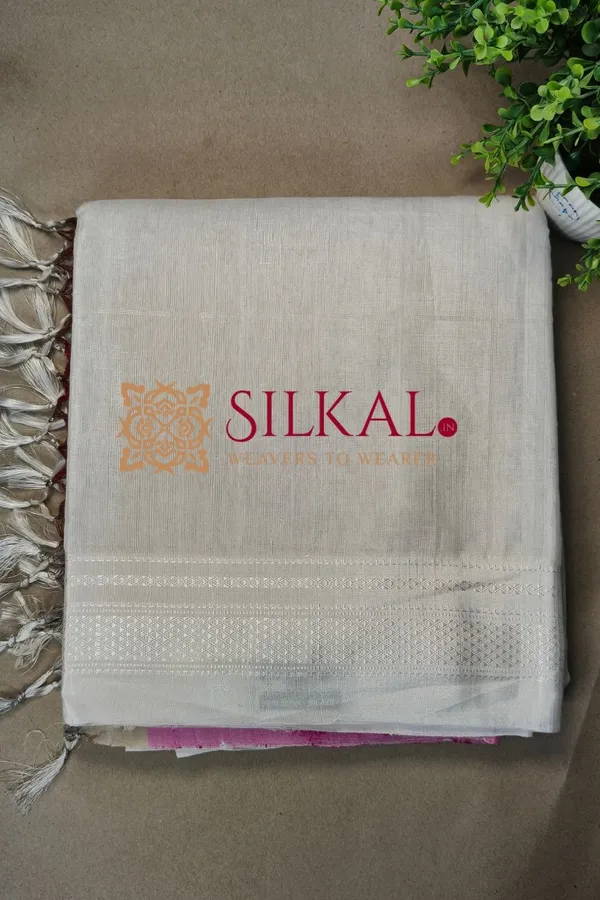 Ilkal_Handloom_Viscose_Cotton_Silk_Chikki_Paras_Border_Saree_SKL04228