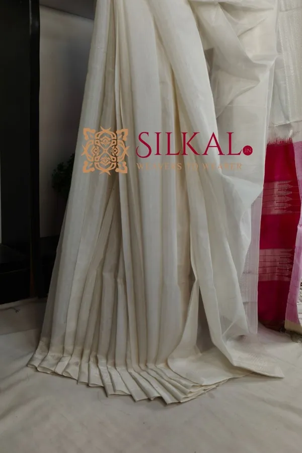 Ilkal_Handloom_Viscose_Cotton_Silk_Chikki_Paras_Border_Saree_SKL04228