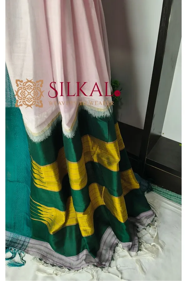 Ilkal_Handloom_Viscose_Cotton_Silk_Chikki_Paras_Border_Saree_SKL04230