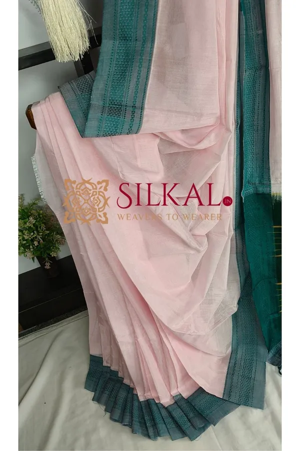 Ilkal_Handloom_Viscose_Cotton_Silk_Chikki_Paras_Border_Saree_SKL04230