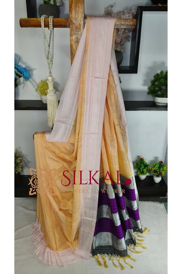 Ilkal_Handloom_Viscose_Cotton_Silk_Chikki_Paras_Border_Saree_SKL04231