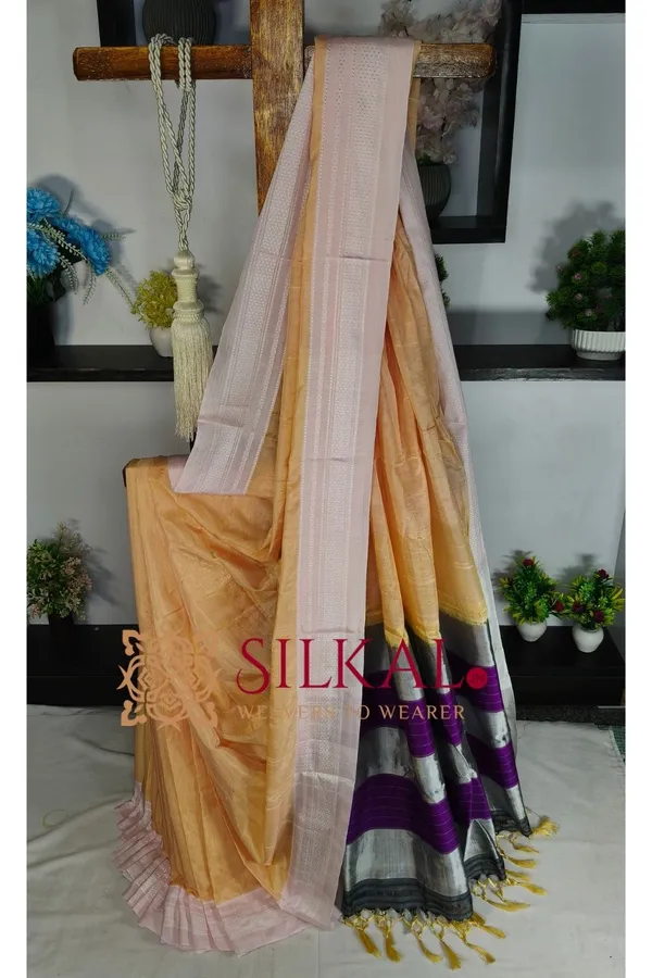 Ilkal_Handloom_Viscose_Cotton_Silk_Chikki_Paras_Border_Saree_SKL04231