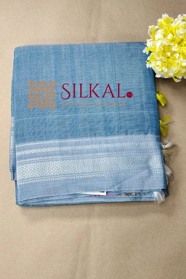 Ilkal_Handloom_Viscose_Cotton_Silk_Chikki_Paras_Border_Saree_SKL04232