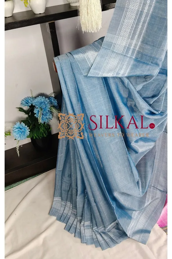 Ilkal_Handloom_Viscose_Cotton_Silk_Chikki_Paras_Border_Saree_SKL04232