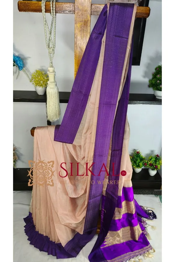 Ilkal_Handloom_Viscose_Cotton_Silk_Chikki_Paras_Border_Saree_SKL04235