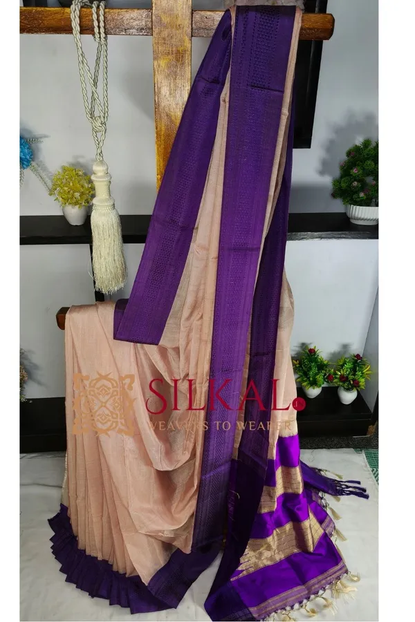 Ilkal_Handloom_Viscose_Cotton_Silk_Chikki_Paras_Border_Saree_SKL04235