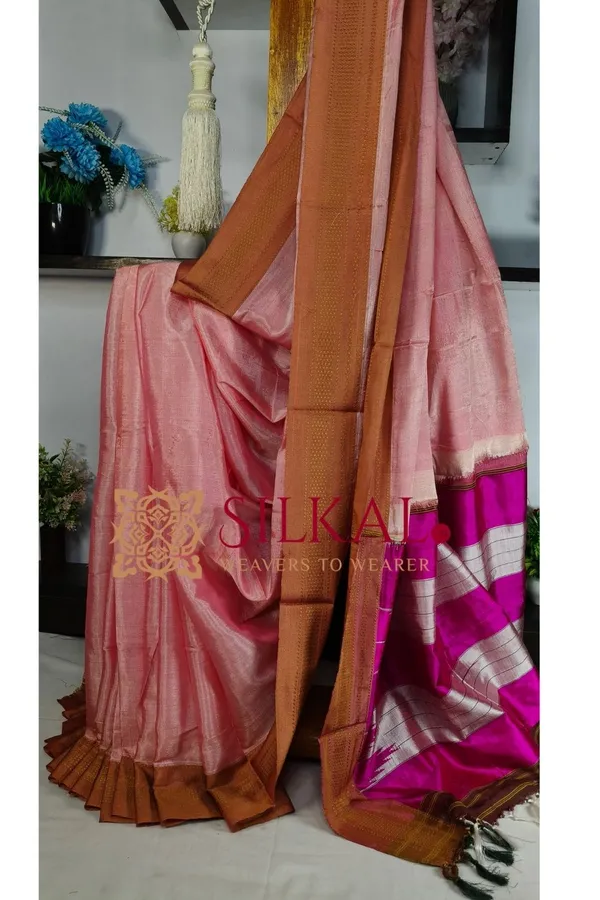 Ilkal_Handloom_Viscose_Cotton_Silk_Chikki_Paras_Border_Saree_SKL04236